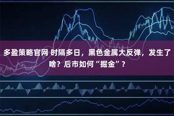 多盈策略官网 时隔多日，黑色金属大反弹，发生了啥？后市如何“掘金”？