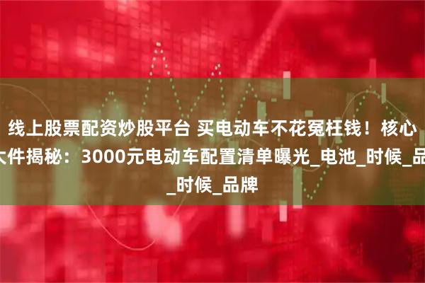 线上股票配资炒股平台 买电动车不花冤枉钱！核心3大件揭秘：3000元电动车配置清单曝光_电池_时候_品牌